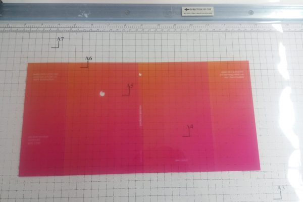 Plan de la couverture avant la coupe